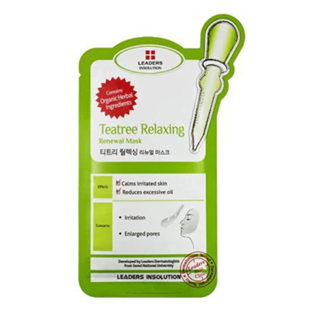 Laundryou Teatree Relaxing Renewal Face Mask Sheets Reduces Excessive Oil 10Ea